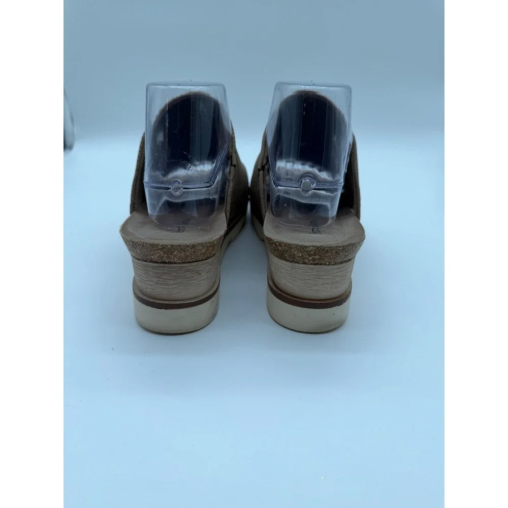 Pierre Dumas‎ Womens Taupe Perforated Wedge Sandals Platform Slide 9